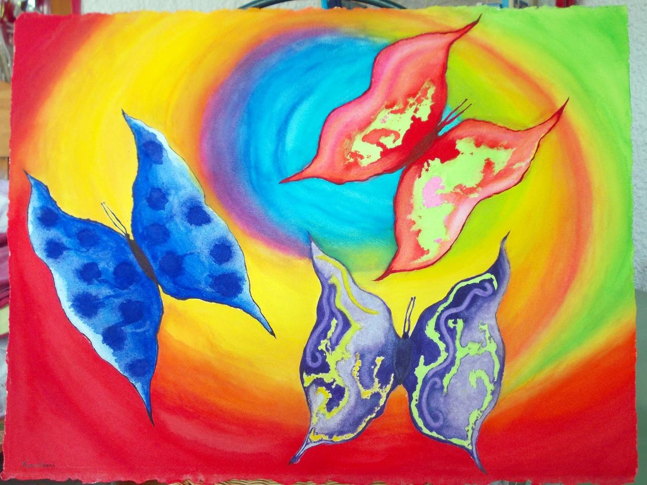 Aquarelle - Papillons 2   ( 90 x 1,20 m )