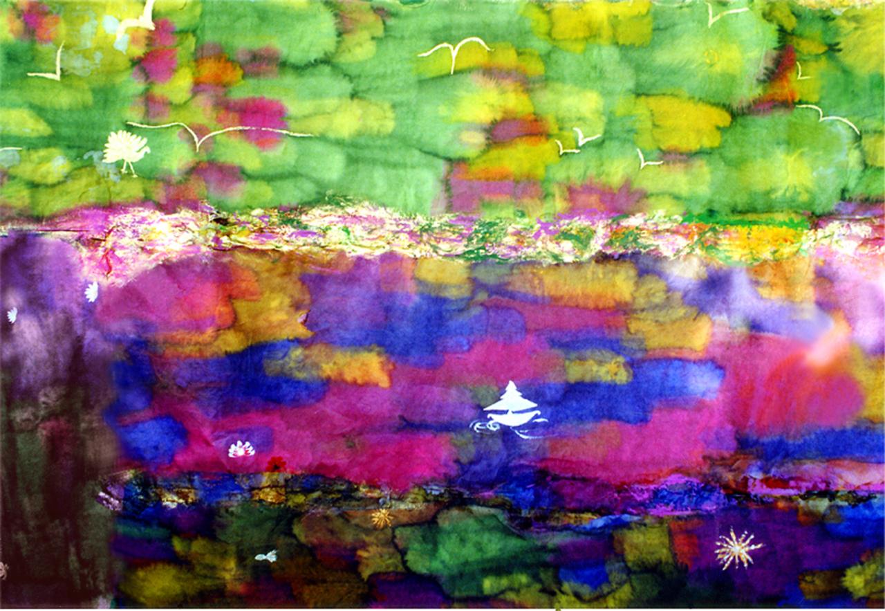 Paysage de couleurs (2) -  Encre sur papier japon