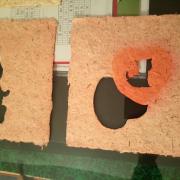 Papiers de Lin et Chanvre Rosé avec formes de Chat, tiges de lavande